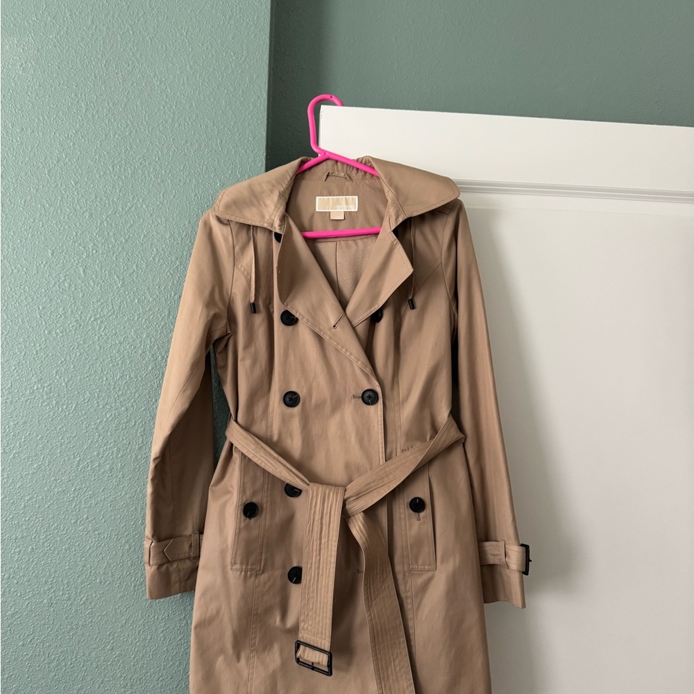 Michael Kors Tan Trench Coat with Belted Waist